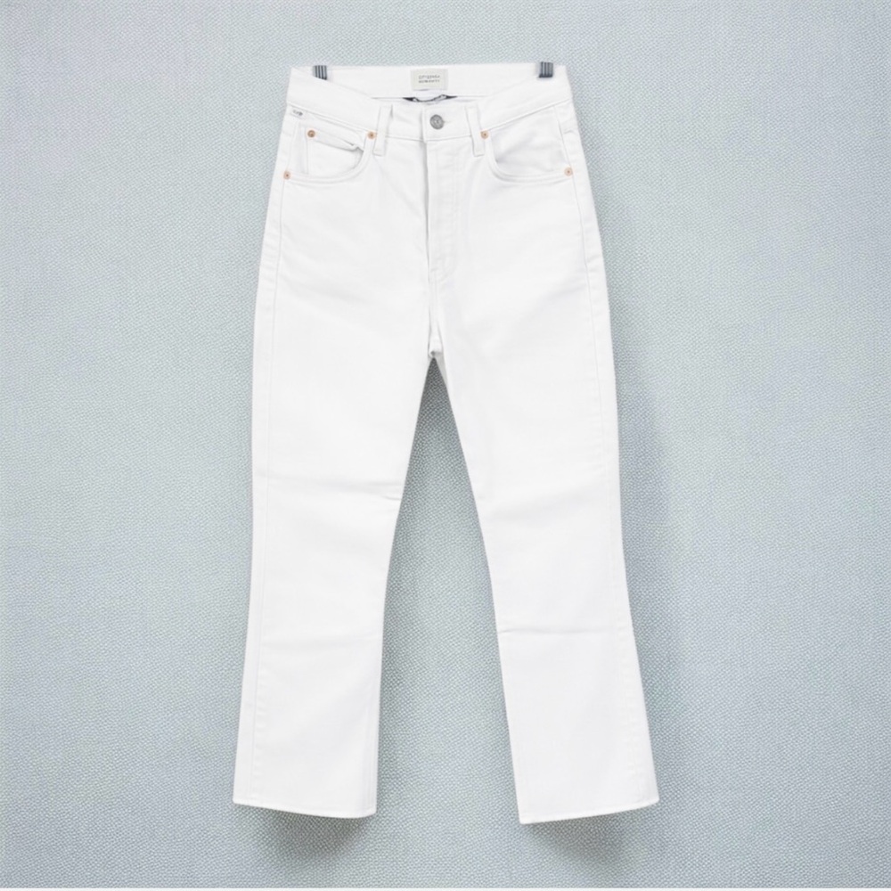 Citizens of Humanity High Rise Raw Hem Straight Jeans Size 25 EUC